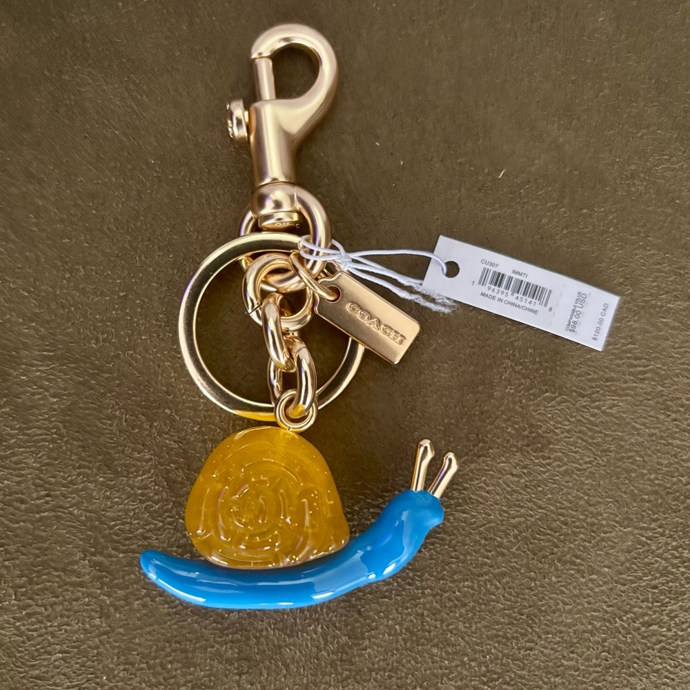 ***SOLD*** Coach Snail Keychain Bag Charm | Gold Hardware | NWT - Picture 3 of 11